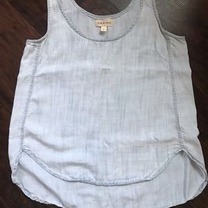 Denim-esq fabric tank
